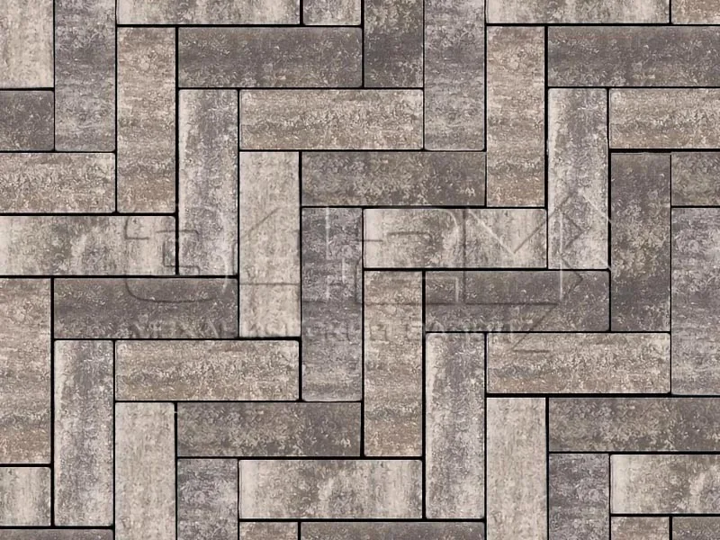 Тротуарная плитка Паркет, Color Mix Арктика, 60 мм
