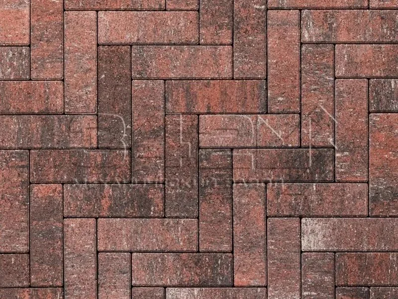 Тротуарная плитка Паркет, Color Mix Вулкан, 60 мм